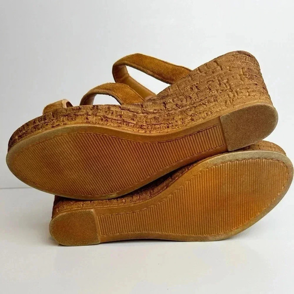 Mariella cork wedges sandals, heeled, 9, open toe,  brown Beach Pool Resort NEW - Picture 9 of 9